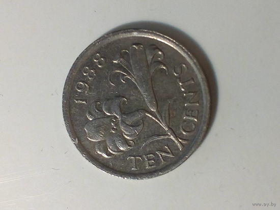 10 центов Бермуды 1988