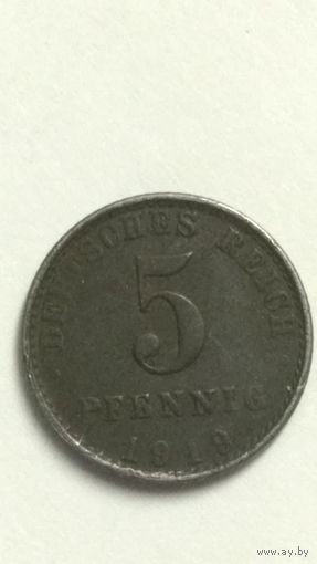 5 пфеннигов 1919г Монетный двор А