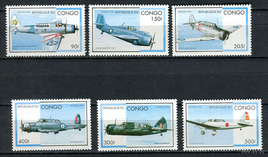 Конго (Браззавиль) - 1996 - Авиация - [Mi. 1484-1489] - полная серия - 6 марок. MNH.  (Лот 87EV)-T25P2