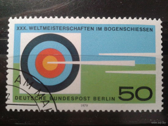 Берлин 1979 стрельба из лука, мишень Михель-0,7 евро гаш.