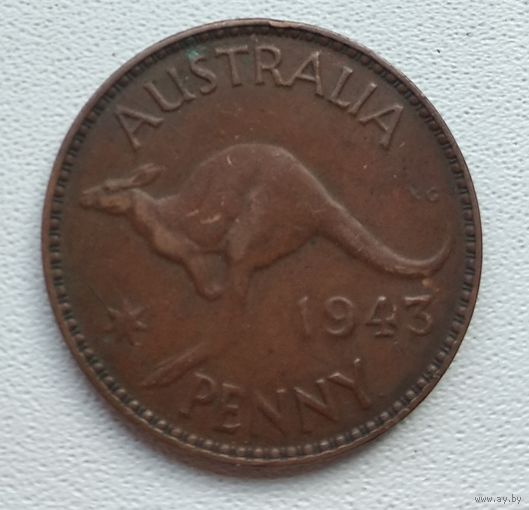 Австралия 1 пенни, 1943 Точка после "PENNY"  2-16-16