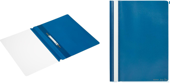 Скоросшиватель пластиковый  A4 до 100 листов синий толщина обложки 0.11 мм