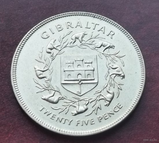 Гибралтар 25 новых пенсов, 1977 25 лет правлению Королевы Елизаветы II
