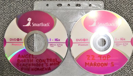 DVD MP3 дискография - ANGEL, BIRTH CONTROL, BLACKMORE'S NIGHT, PHENOMENA, MAROON 5, ZZ TOP  - 2 DVD