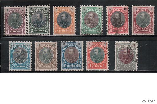 Болгария(Княжество)-1901, (Мих.50-61), гаш., Стандарт, Князь Фердинанд, 11 марок (59-тип II)