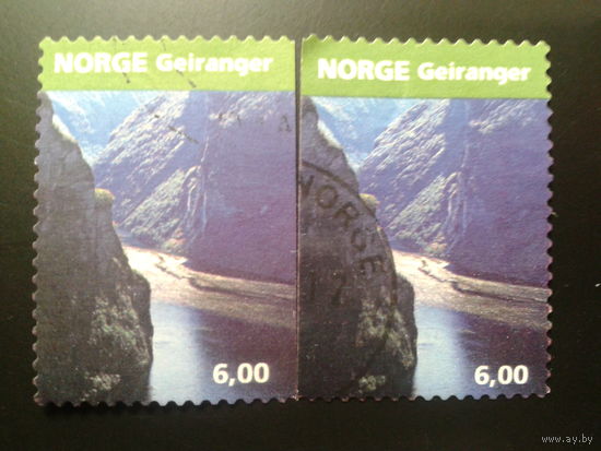 Норвегия 2005 вход в фиорд Mi-3,0 евро гаш.