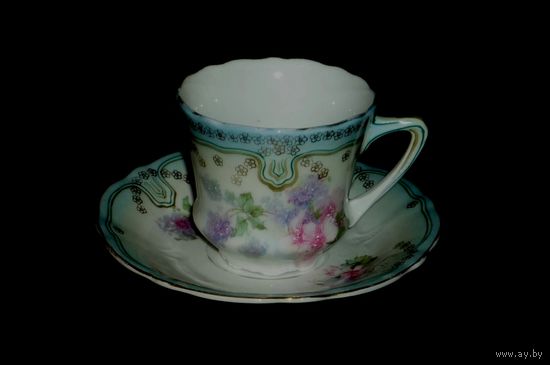 Чашка тарелка 19 век Германия Карл Тильш