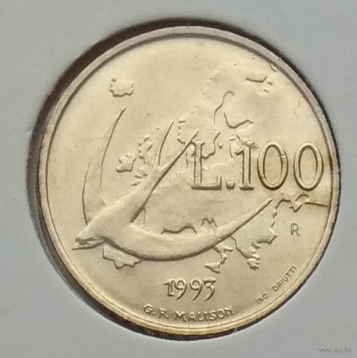 Сан-Марино 100 лир 1993 г. В холдере