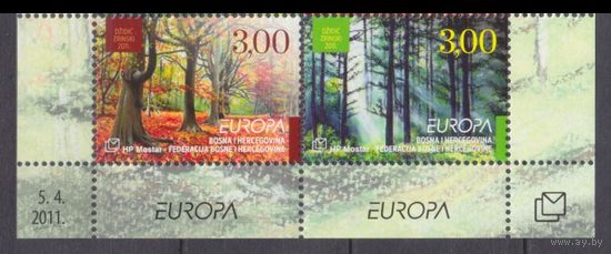2011 Босния и Герцеговина Мостар 311-312Paar Европа Септ 7,20 евро