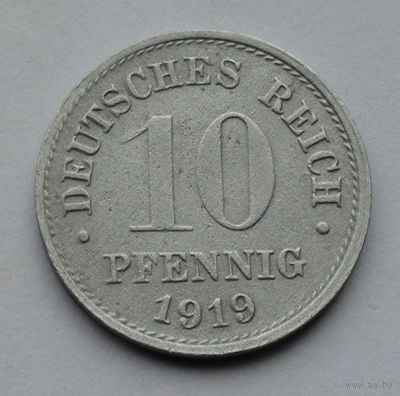 Германия - Германская империя 10 пфеннигов. 1919