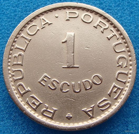 Мозамбик "Португальская колония" 1 эскудо 1965 год КМ#82   Тираж: 5.000.000 шт