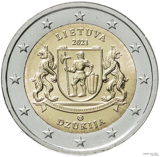 2 евро 2021 Литва Дзукия UNC из ролла