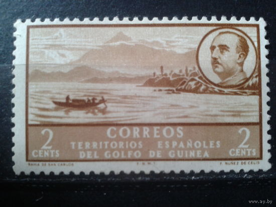 Гвинея Испанская 1949 лодка на реке*