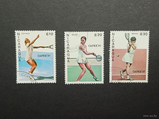Никарагуа 1987. Международная выставка марок CAPEX '87 – Торонто, Канада – Теннисисты