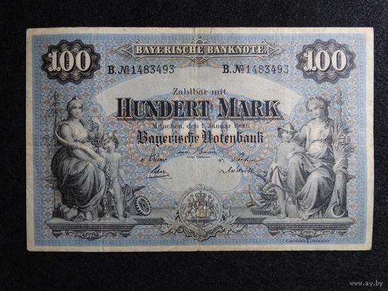 Бавария 100 марок 1900г -редкая-