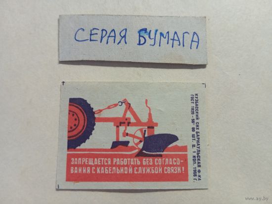 Спичечные этикетки ф.Барнаул. Берегите линии связи. 1966 год