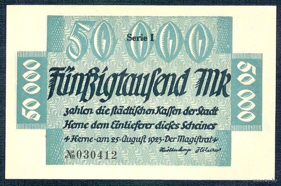 Германия, 50.000 марок 1923 год. UNC
