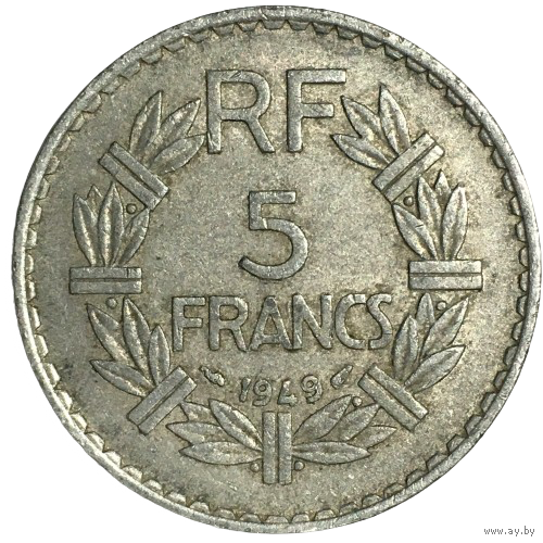 Франция 5 франков, 1949