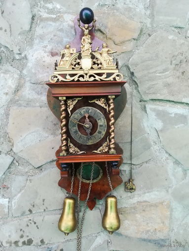 Голландские Маятниковые Часы "ZAANSE CLOCK" РЕДКИЕ БОЛЬШИЕ, 1930-1950-е гг. Holland (B#2)
