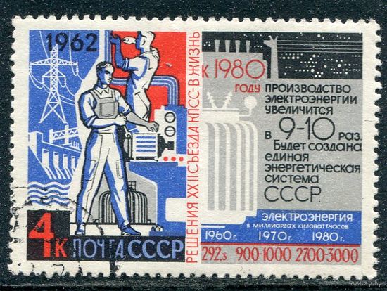 СССР 1962.. Электроэнергия