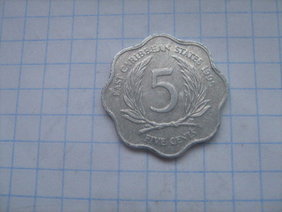 Восточно Карибские штаты 5 центов 1995г.km12