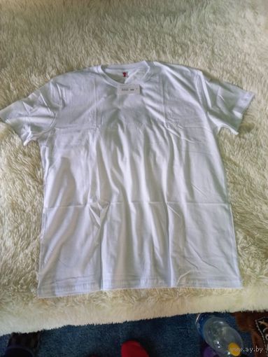 Майка футболка большая белая рр 52-54 от 175 см хлопок 100%