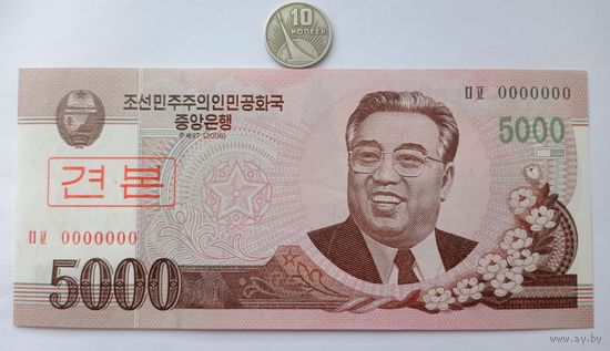 Werty71 КНДР Северная Корея 5000 вон 2008 UNC банкнота Образец