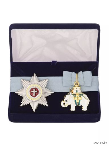 Комплект Знак и звезда ордена Слона - Дания в подарочном футляре