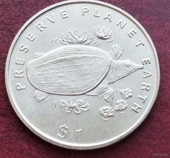 Либерия 1 доллар, 1994 Сохраним планету Земля - Дальневосточная черепаха