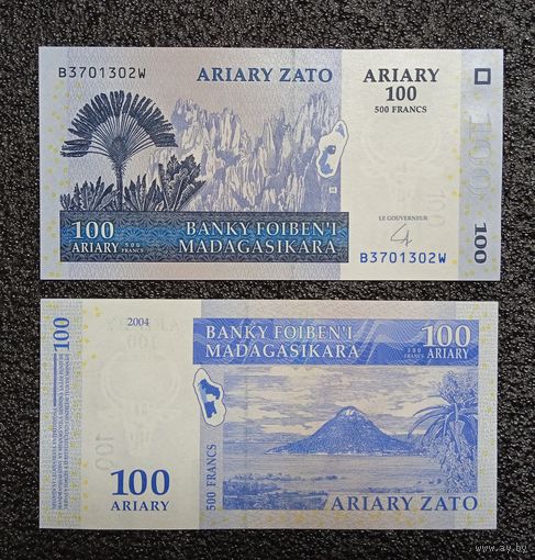 100 ариари Мадагаскар 2004 г. UNC