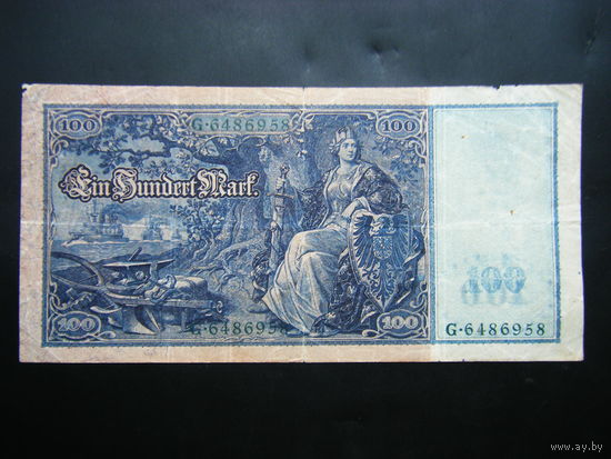 Германия 100 марок 1910г. Зелёная печать.