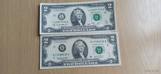 2 доллара США 2009 г.+ 2003г.