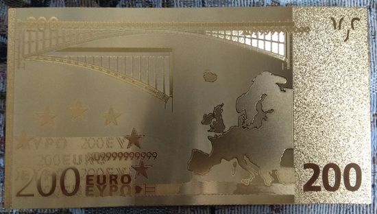 Золотые 200 Евро (копия Европейской купюры)
