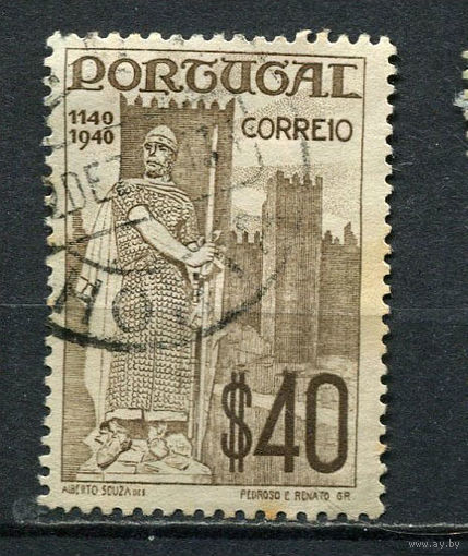 Португалия - 1940 - Король Португалии Афонсу I Великий 40C - [Mi.618] - 1 марка. Гашеная.  (Лот 21ED)-T2P1