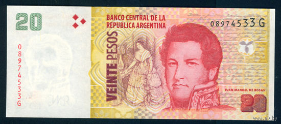 Аргентина 20 песо 2003 UNC