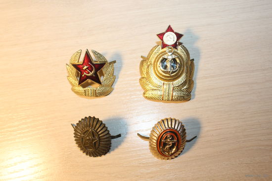 Кокарды СССР, 4 штуки, алюминий.
