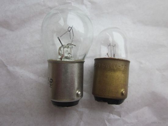 Лампочки накаливания РН-26-15 и  РН-26-5 с цоколем B15d/18.Неоновая лампа ТН-0.2 E10/13  б/у