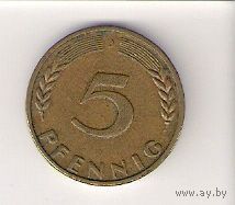 Германия, 5 pfennig, 1950г