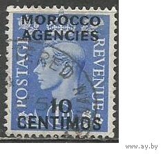 Испанская почта в Марокко. Король Георг VI. Надпечатка на Британии. 1951г. Mi#154.