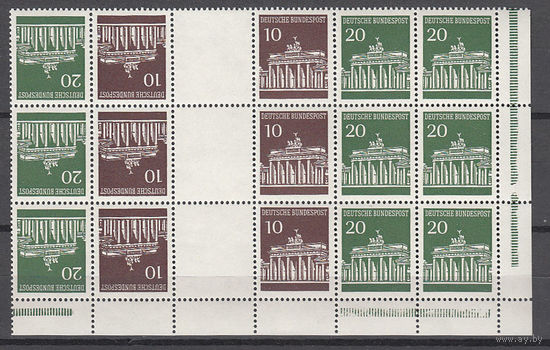 Стандартный выпуск. Германия. 1966. Часть листа. Michel N 506-507