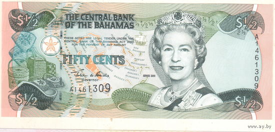 Багамские острова 1/2 доллар 2001