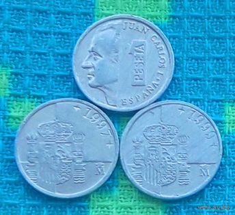 Испании 1 песета. Хуан Карлос. Одна из самых маленьких и легких монет Мира!