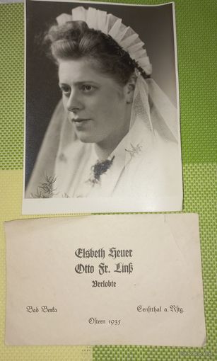 Фото Германия Невеста и приглашение на свадьбу 1933 (F)
