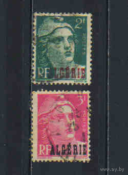 Fr Колонии Алжир 1945 Надп на марках Франции Мариана #235-6