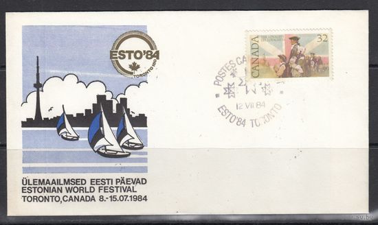 Яхты Эстония Эмиграция 1984 Канада СПЕЦГАШЕНИЕ конверт