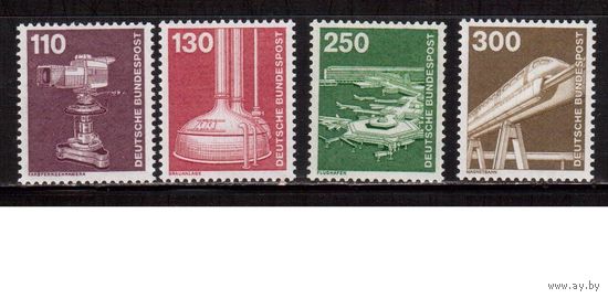 Германия(ФРГ)-1982,(Мих.1135-1138), ** , Стандарт, Техника, Аэропорт, 4 марки