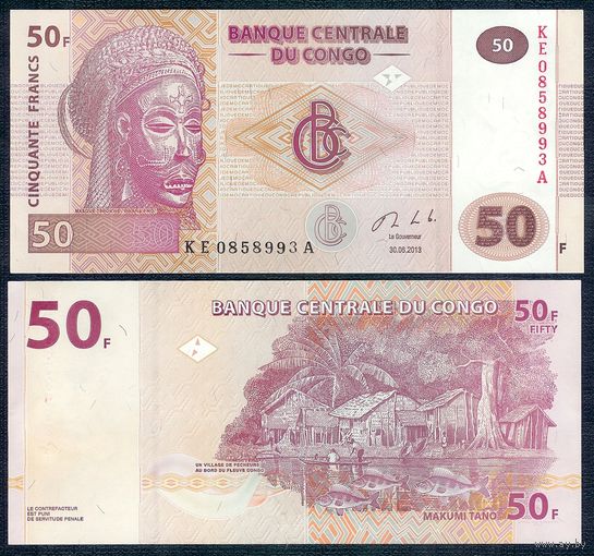 Конго 50 франков 2013 год. UNC