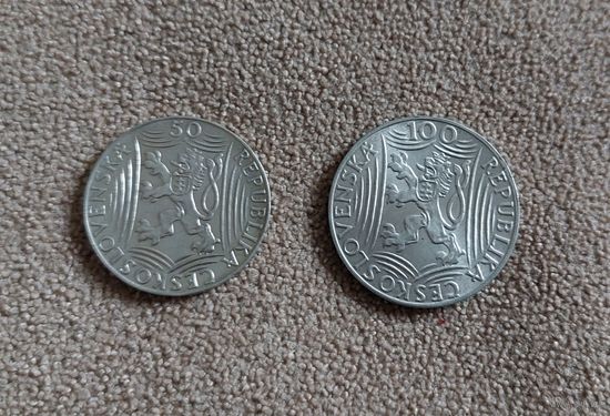 Чехословакия НАБОР 2 монеты 1949 70 лет со дня рождения Иосифа Сталина серебро