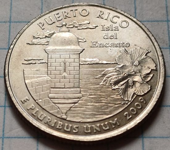 США 1/4 доллара, 2009 Квотер Пуэрто-Рико       P     ( 2-4-2 )
