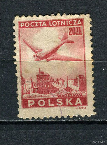 Польша - 1946 - Авиация 20Zt - [Mi.431] - 1 марка. Гашеная.  (Лот 73EQ)-T7P8